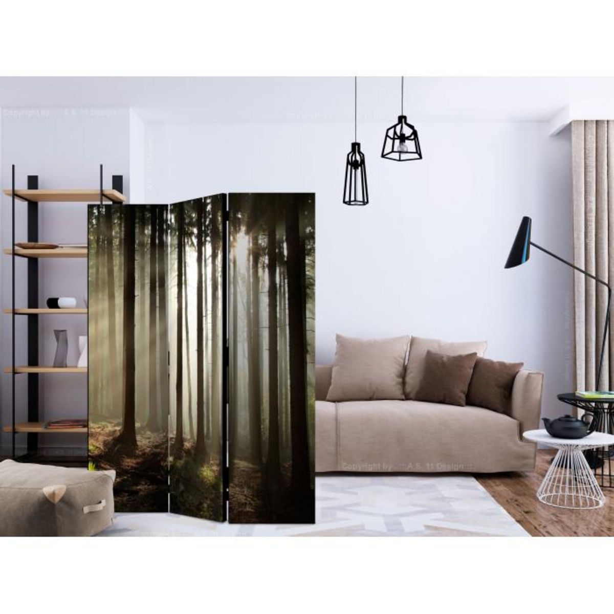 Paris Prix Paravent 3 Volets  Coniferous Forest  135x172cm