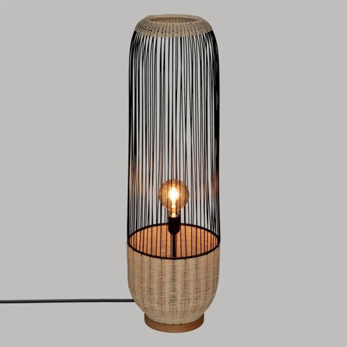 ATMOSPHERA Lampadaire Design  Anea  95cm Noir & Naturel