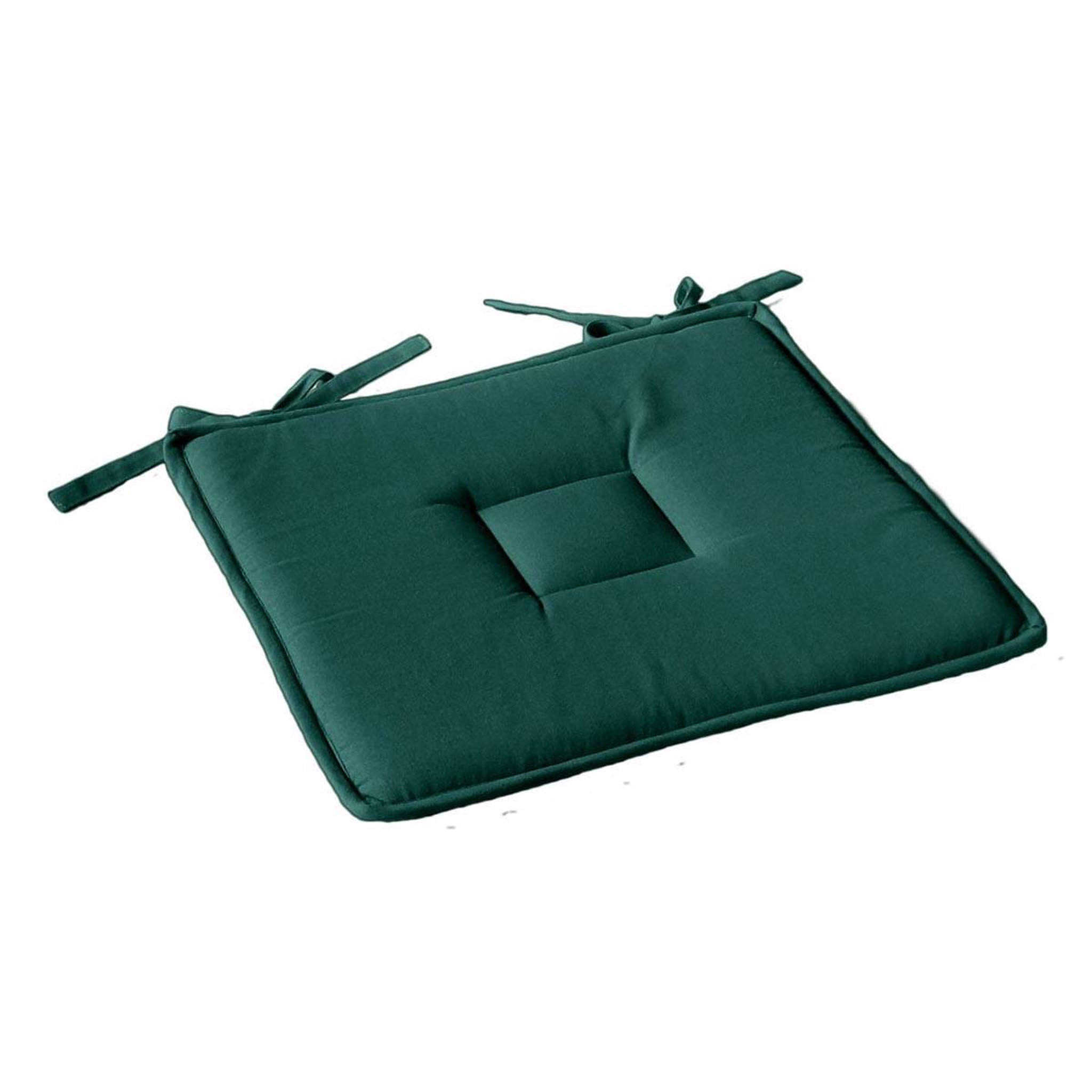 ENJOY HOME Galette de chaise uni  panama  40x40cm vert foncé