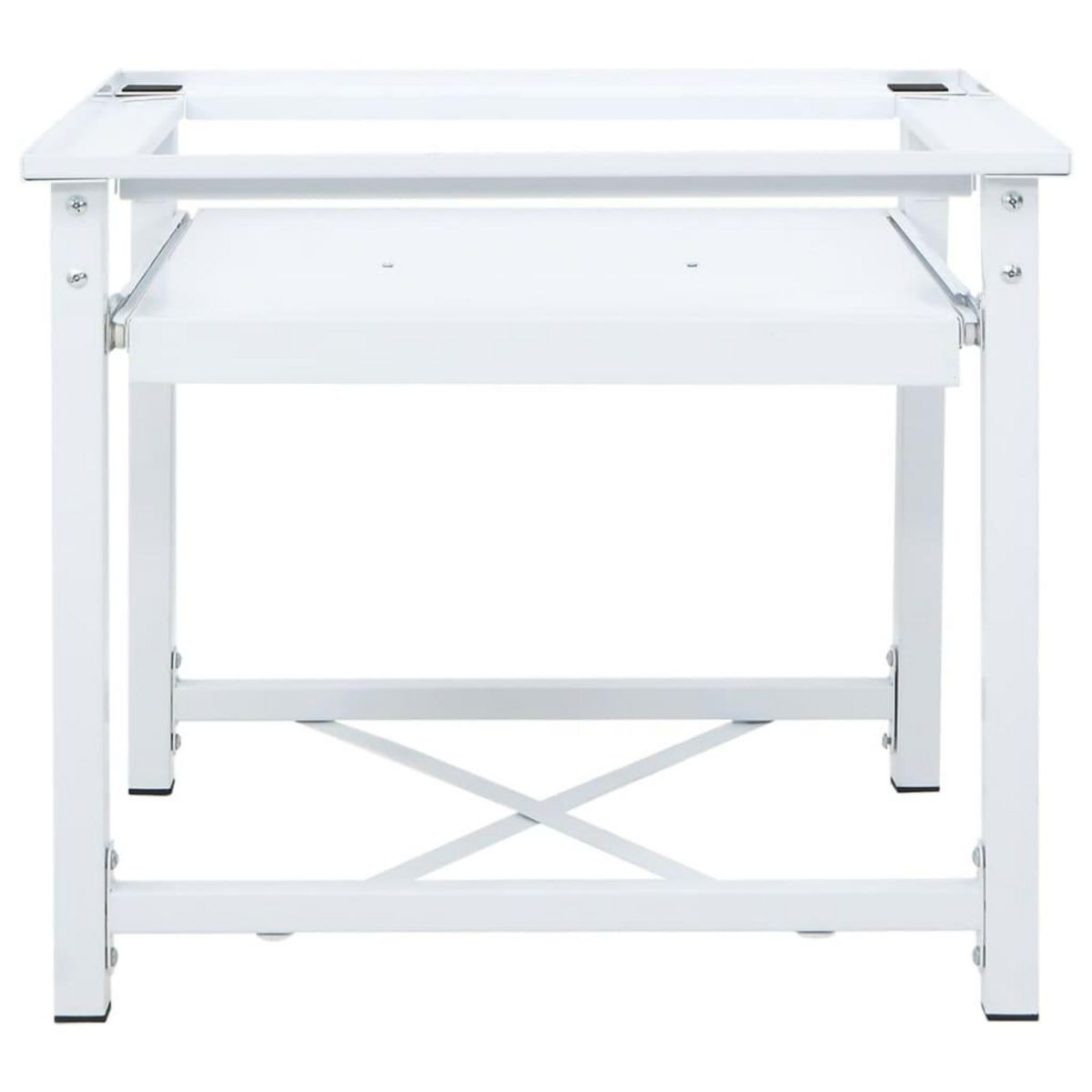 VIDAXL Socle pour machine a laver avec etagere coulissante Blanc