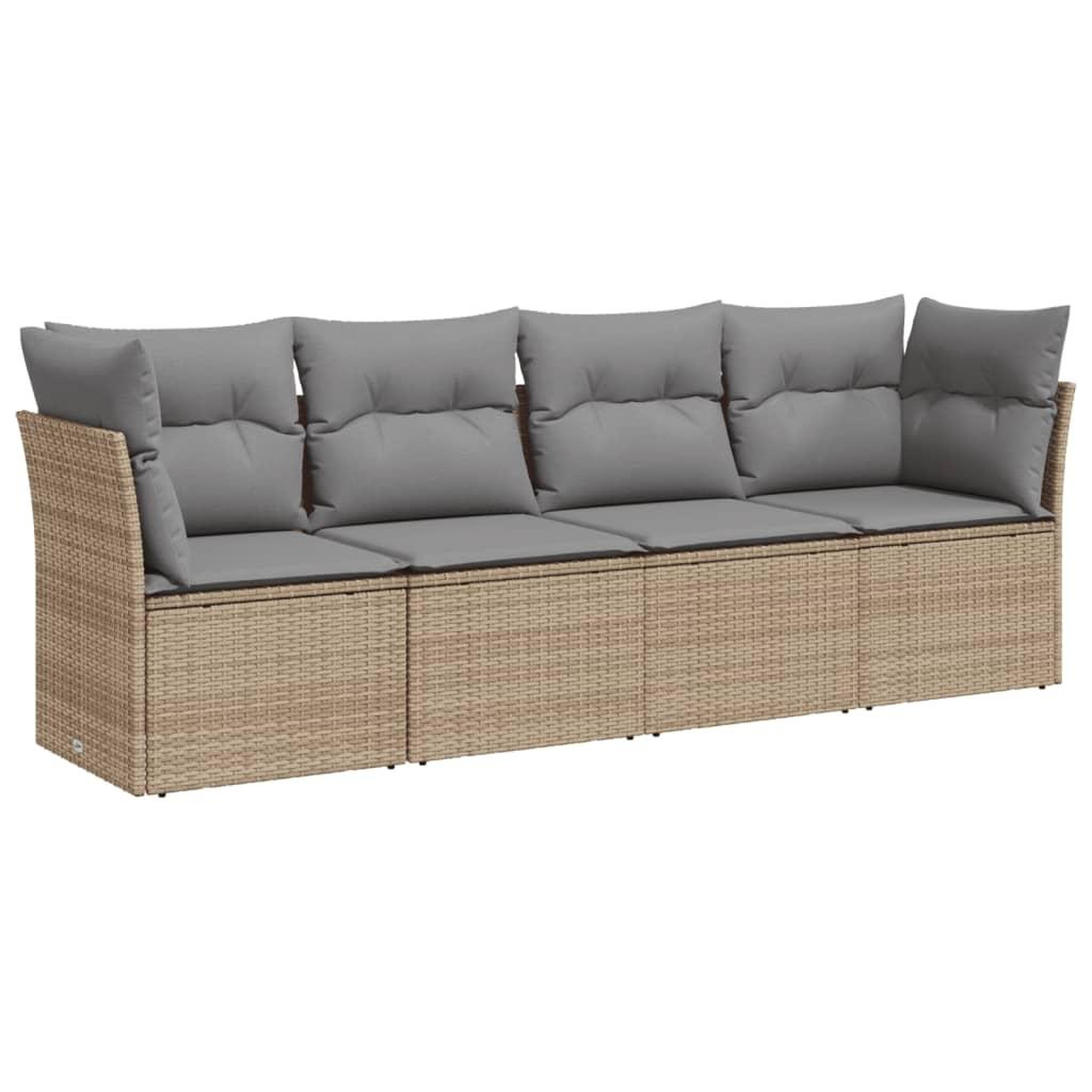 Voir la diapositive 2 : VIDAXL Salon de jardin avec coussins 4 pcs beige resine tressee