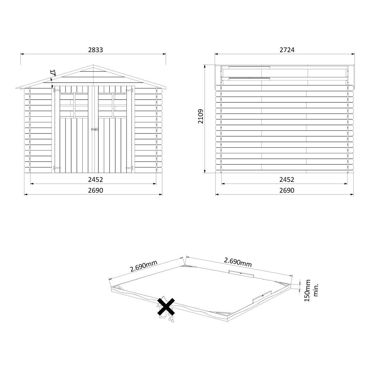 DECOR ET JARDIN Abri de jardin bois - 6m² - YAXLEY