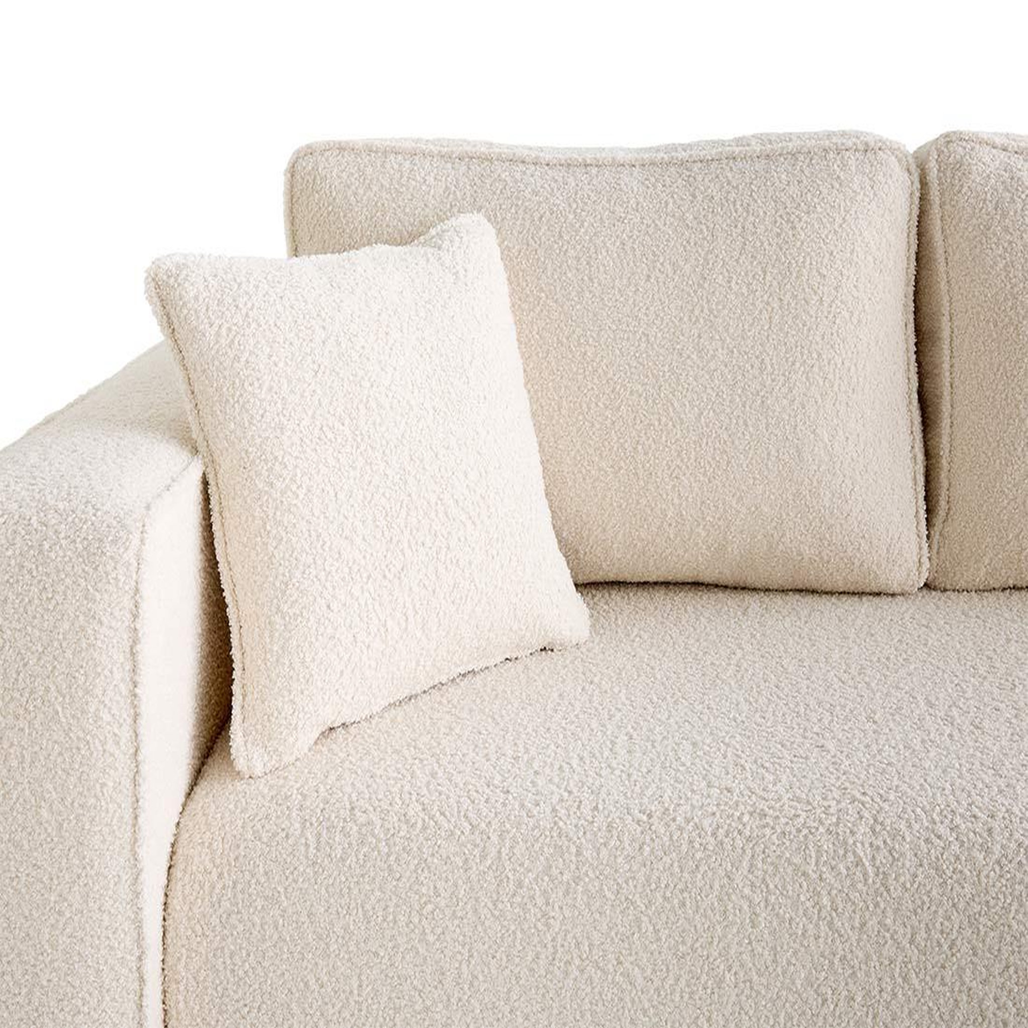 Voir la diapositive 6 : BEST MOBILIER Topaze - canapé d'angle déhoussable réversible 4 places en tissu bouclette