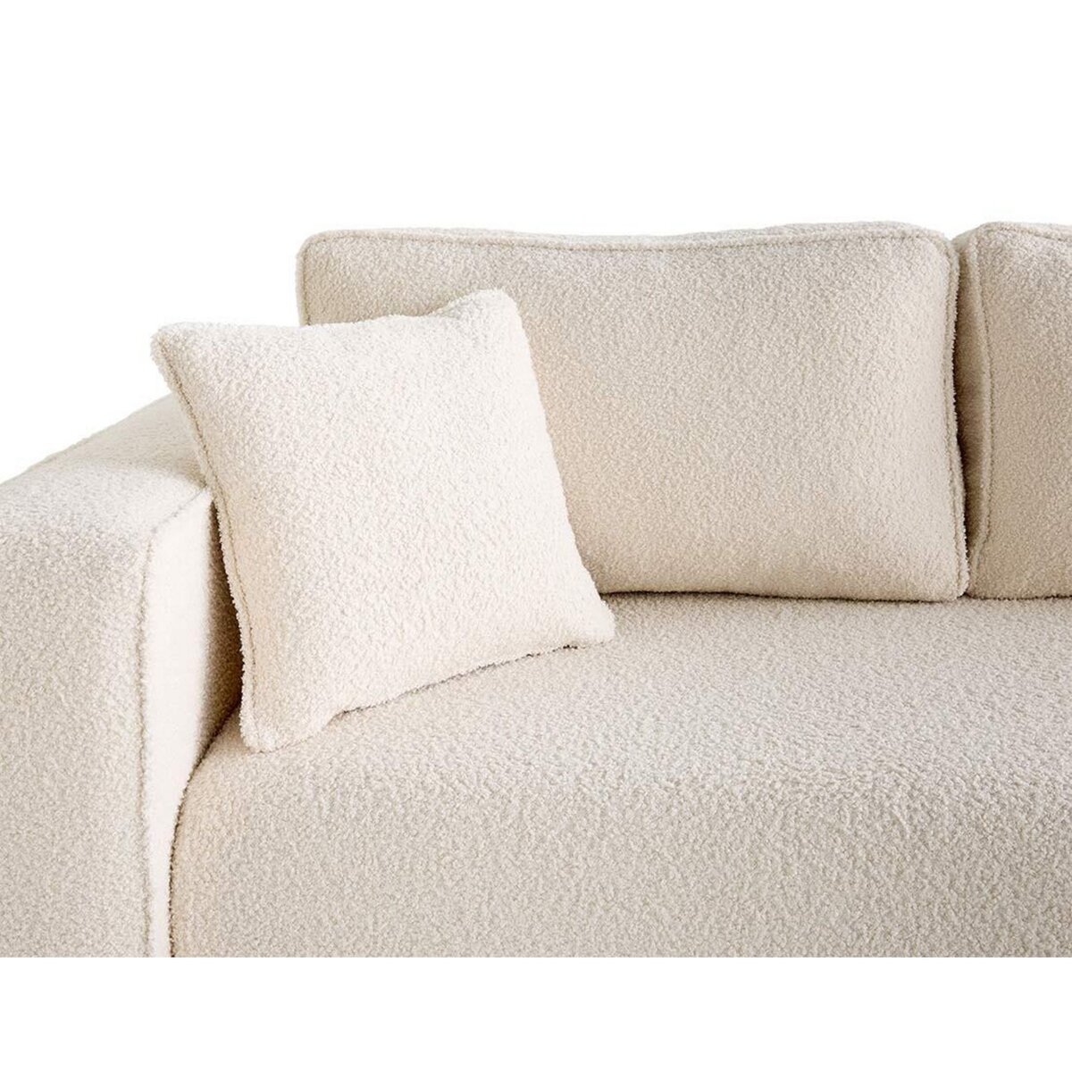 BEST MOBILIER Topaze - canapé d'angle déhoussable réversible 4 places en tissu bouclette