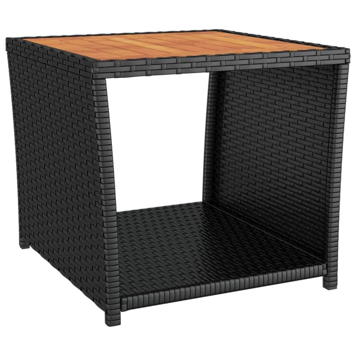 VIDAXL Ensemble de salon de jardin 3 pcs noir poly rotin et acacia