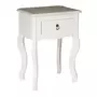 The Home Deco Factory Table de chevet design romantique Victoria - L. 40 x H. 56 cm - Blanc