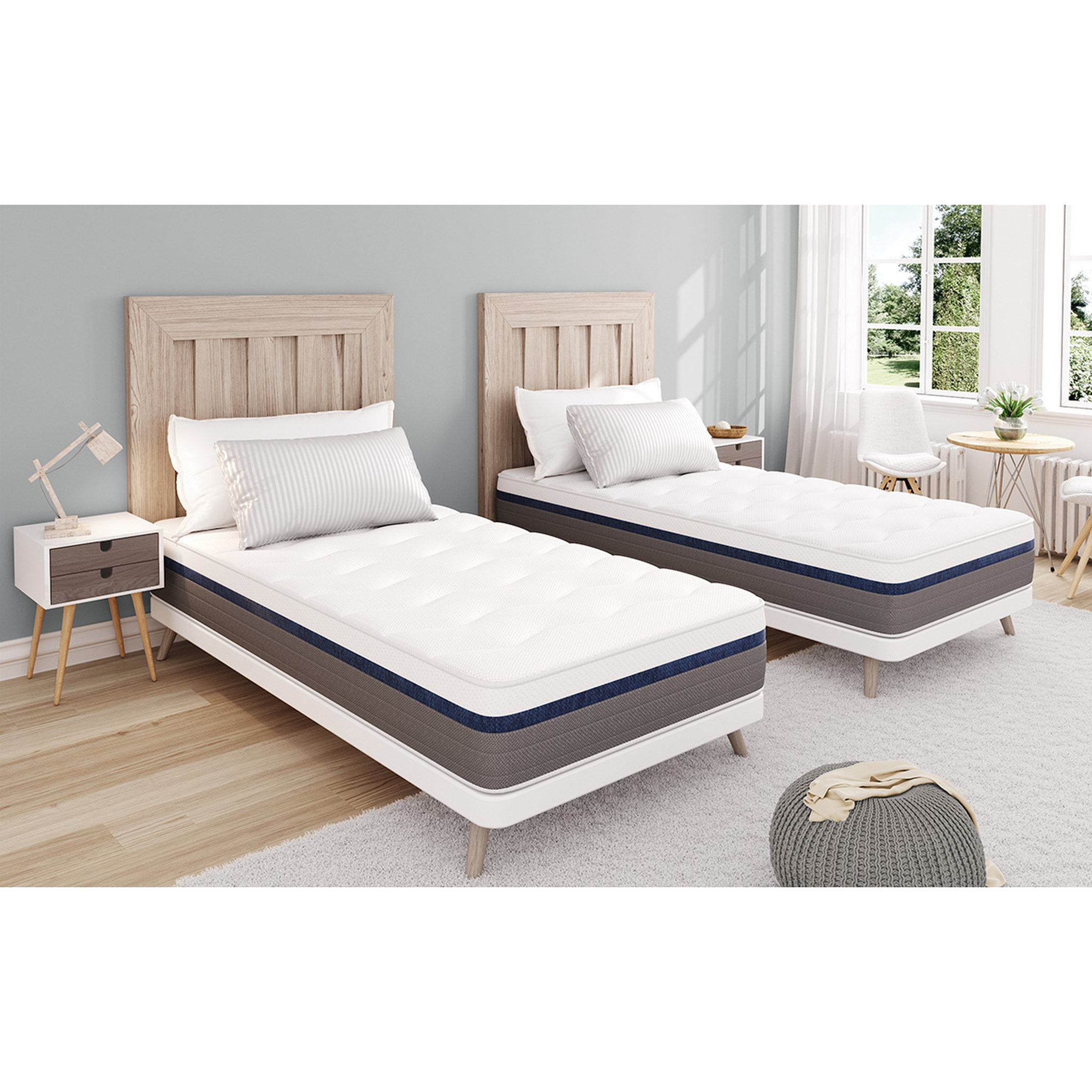 Voir la diapositive 2 : OBED Matelas mousse 90x190 cm MEMORY ZEN 