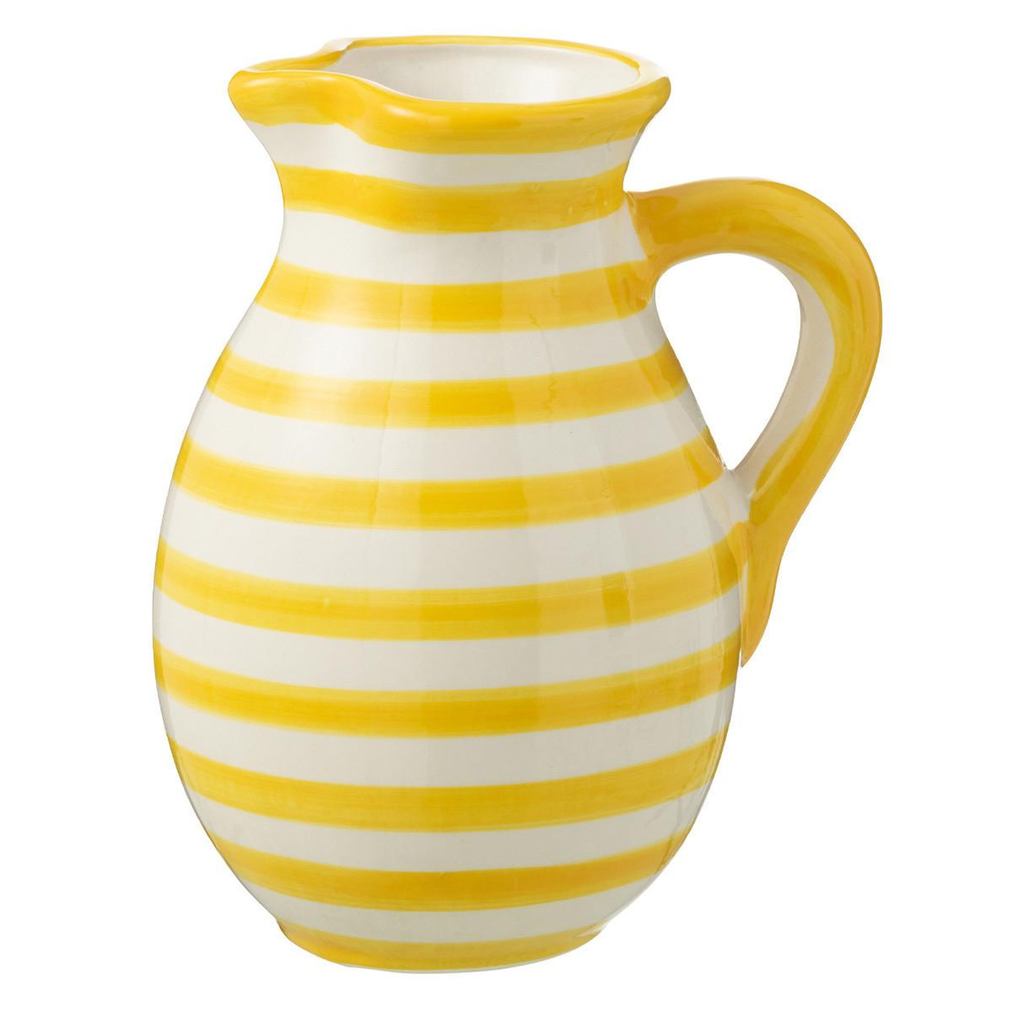 J-LINE Pichet en céramique  granada rayure  3,3l jaune