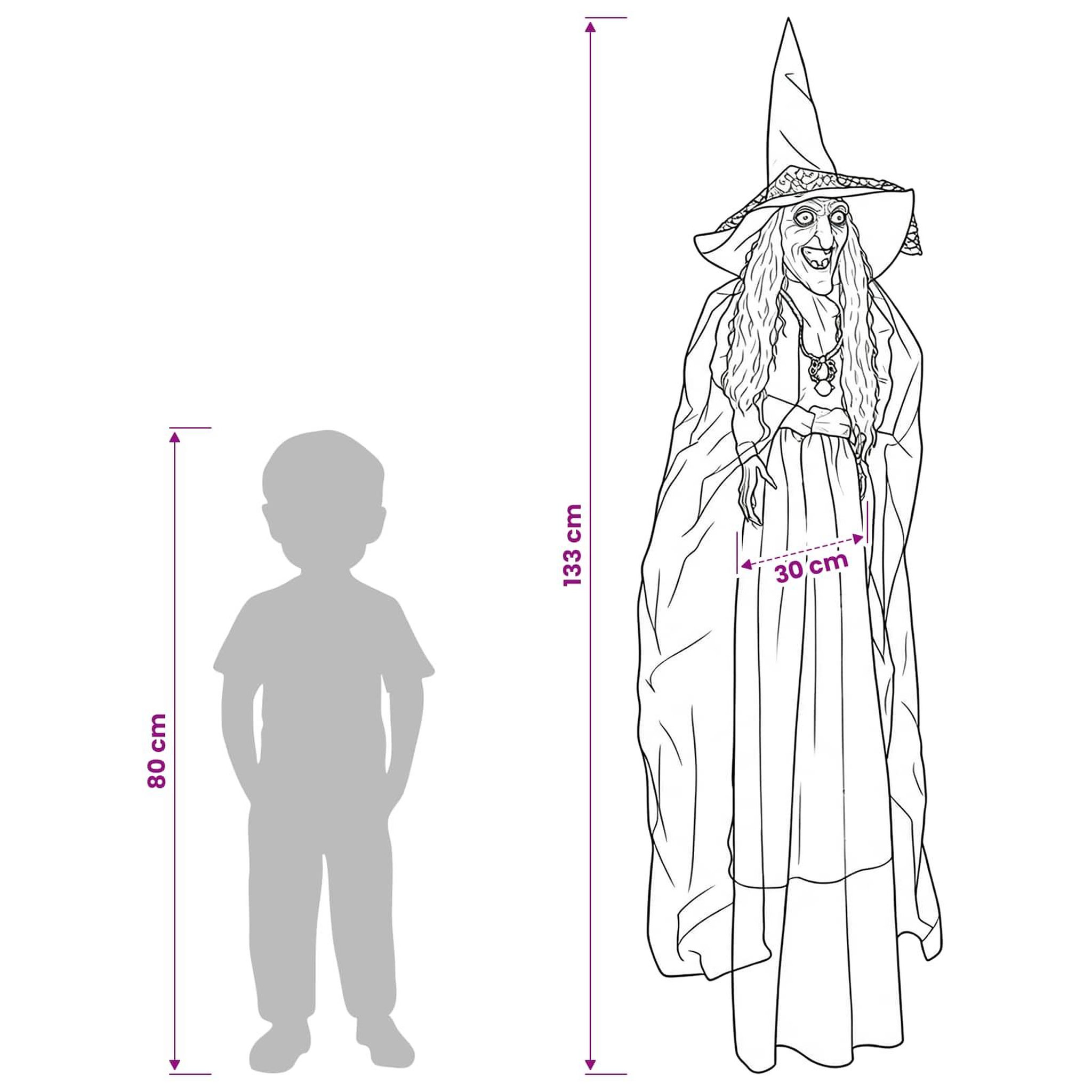 Voir la diapositive 3 : VIDAXL Sorciere suspendue d'Halloween SPOOKA Pourpre 30 x 133 cm