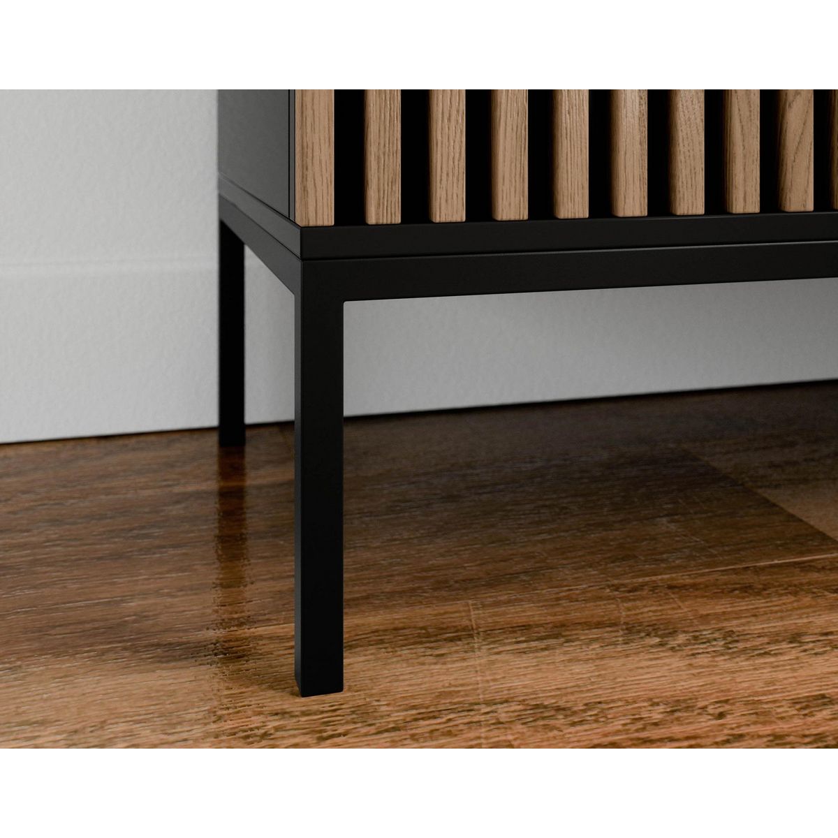 BEST MOBILIER Savanna - buffet bas - effet bois et noir - 150 cm