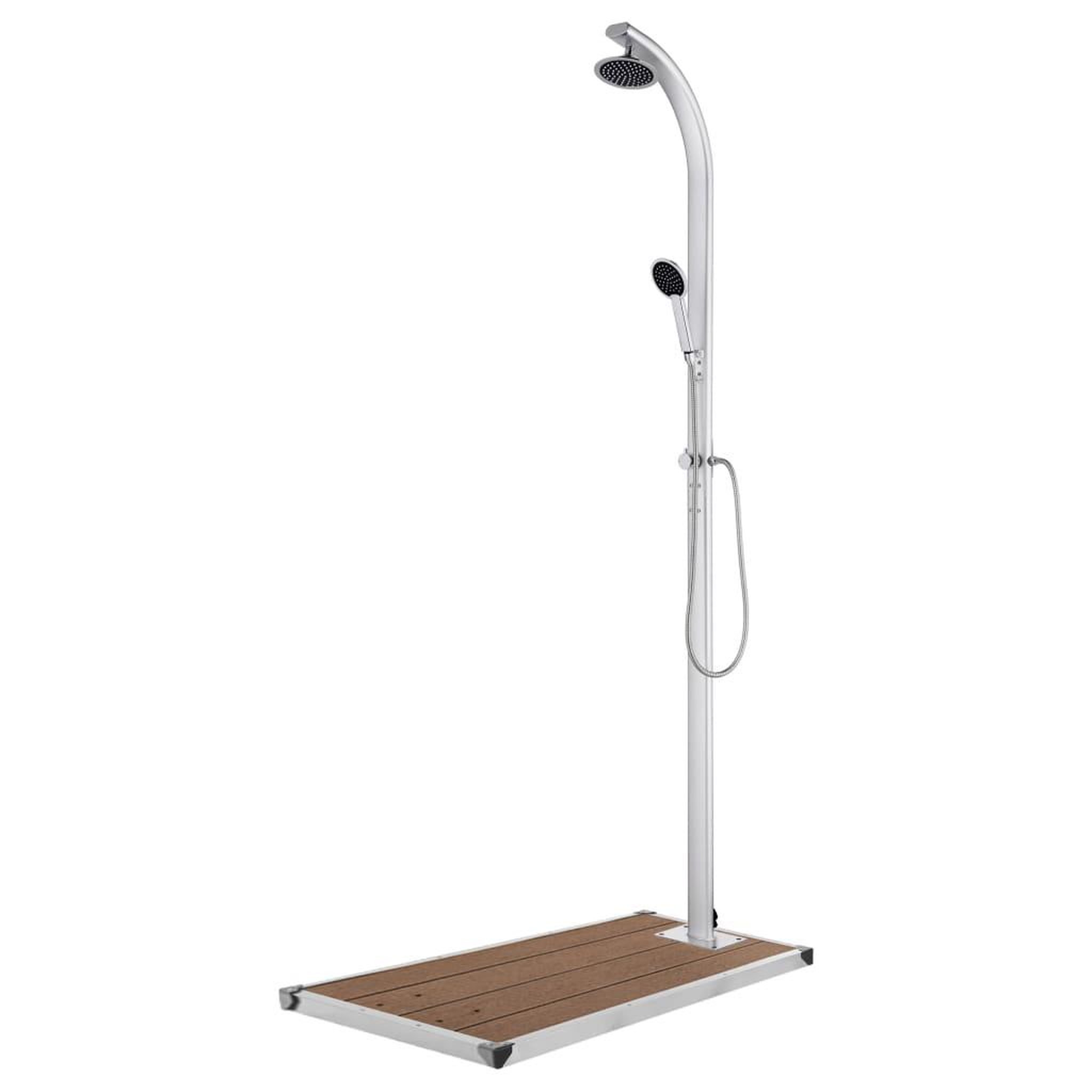 VIDAXL Douche de jardin avec base marron 220 cm Aluminium