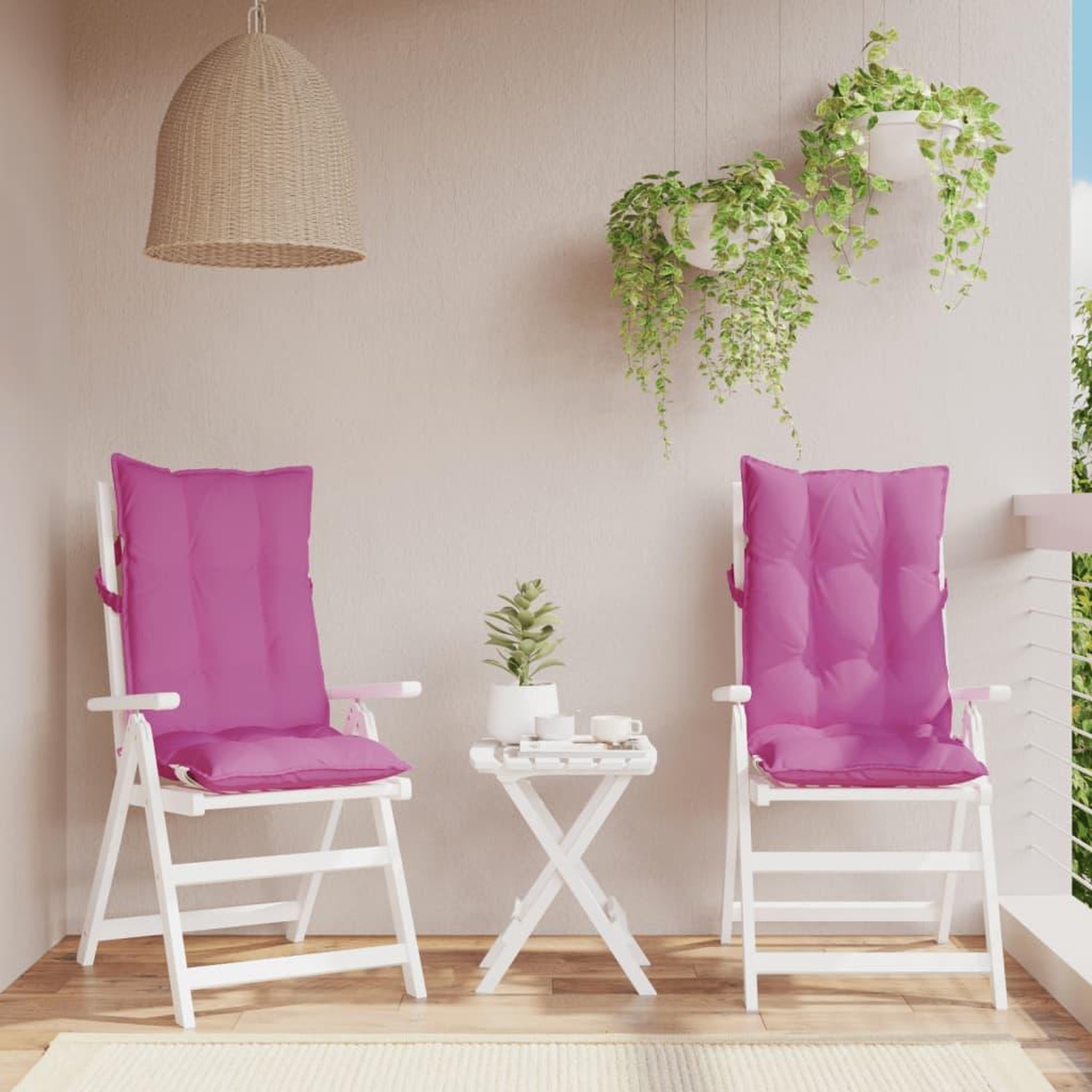 VIDAXL Coussins de chaise a dossier haut lot de 2 rose tissu oxford