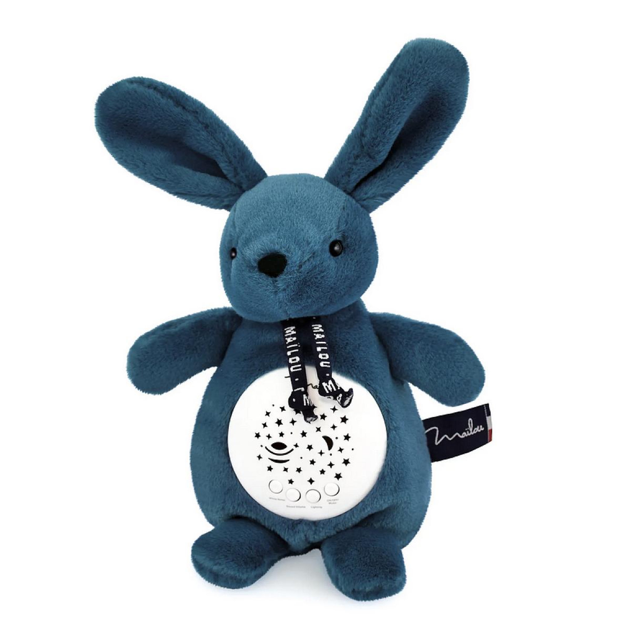 MAILOU Veilleuse bebe musicale - Lapin dorlotin bleu mineral - Mailou
