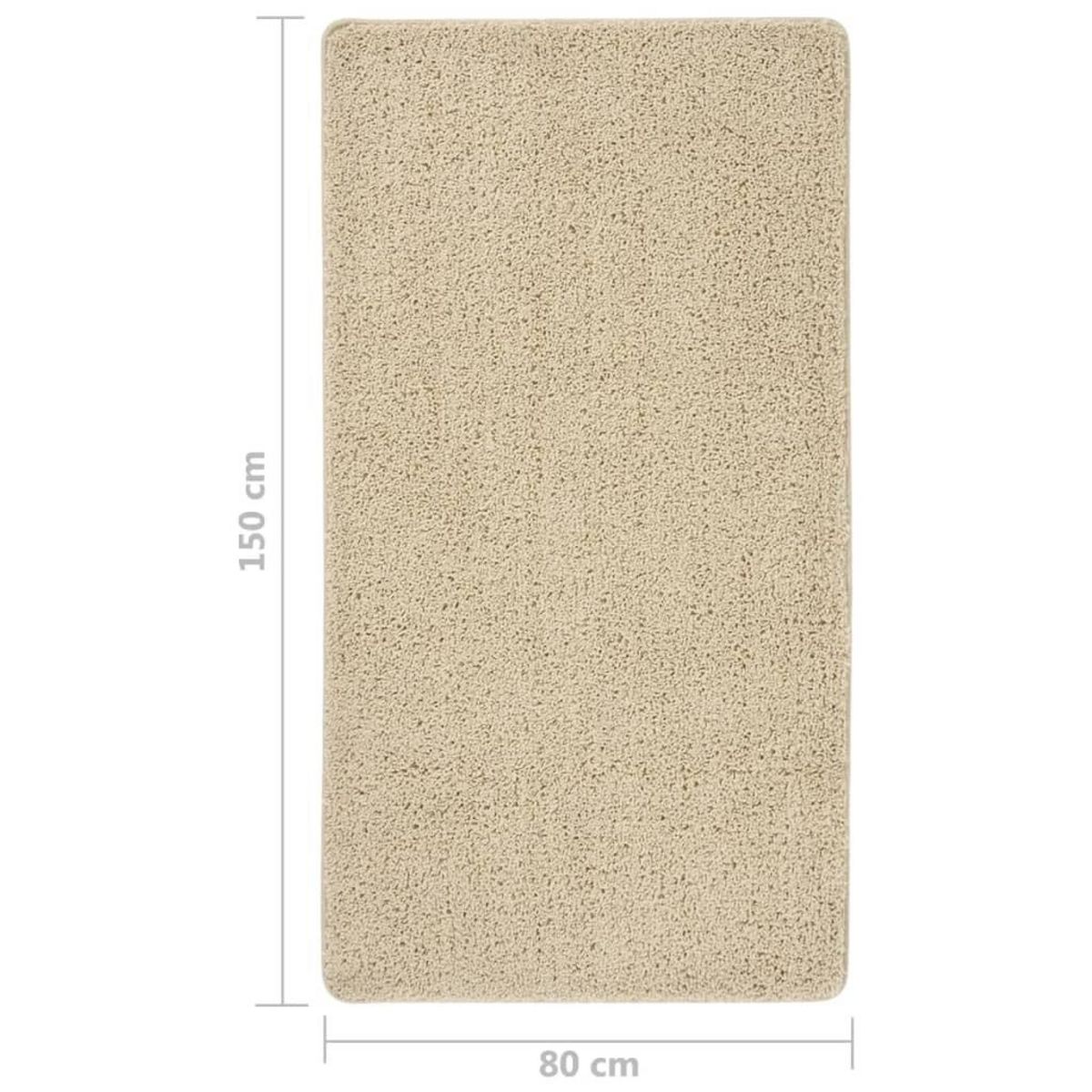 VIDAXL Tapis shaggy antiderapant Creme 80x150 cm