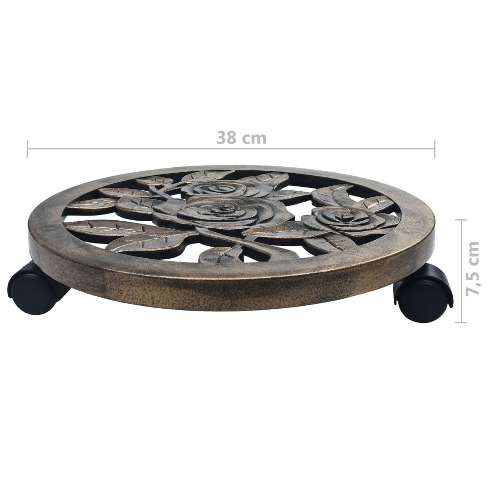 Voir la diapositive 6 : VIDAXL Chariots pour plantes 6 pcs Bronze 38 cm Plastique