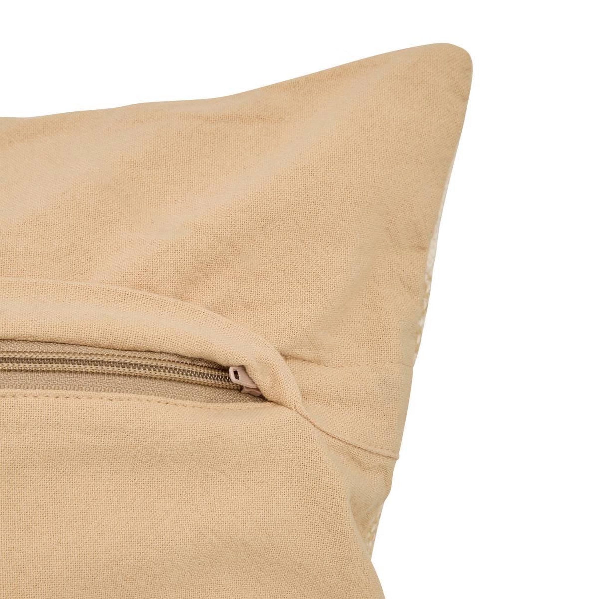 Voir la diapositive 3 : ATMOSPHERA Coussin à rayures effet jute  laini  45x45cm naturel