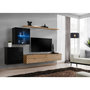 Voir la diapositive 2 : Paris Prix Ensemble Meuble TV  Switch Lamel XV  260cm Naturel & Noir