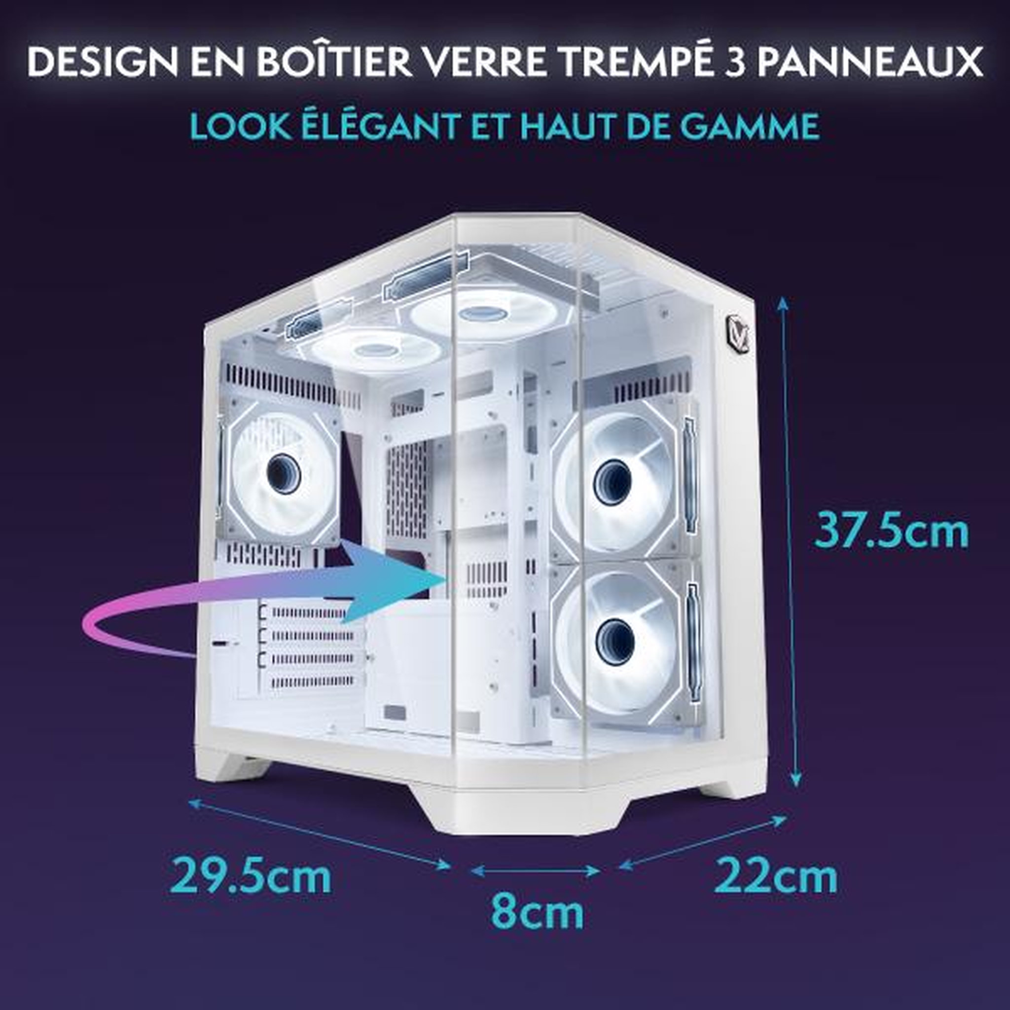 Voir la diapositive 5 : VIBOX PC Gamer - Ryzen 5 5500, RTX 5060, 16 Go RAM, 1 To SSD, Windows 11, WiFi 6 + Bluetooth 5.4