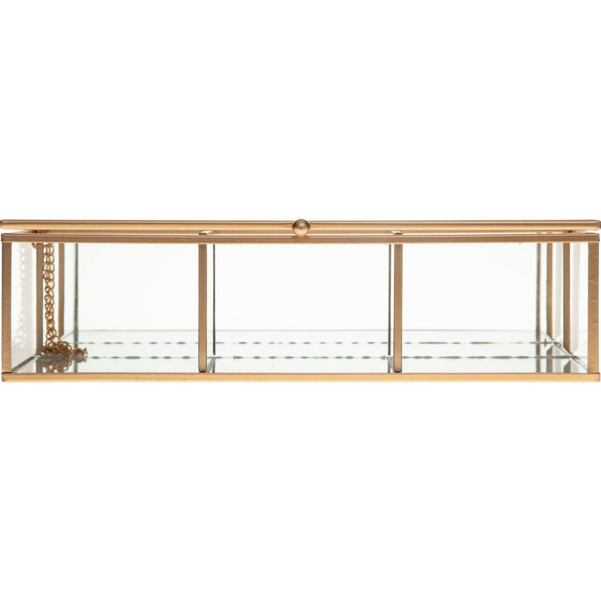 ATMOSPHERA Boite à bijoux vitré à 4 compartiments - Dorée