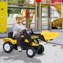 HOMCOM Tracteur à pédales tractopelle Ranch Trac jeu de plein air enfants à partir de 3 ans jaune noir