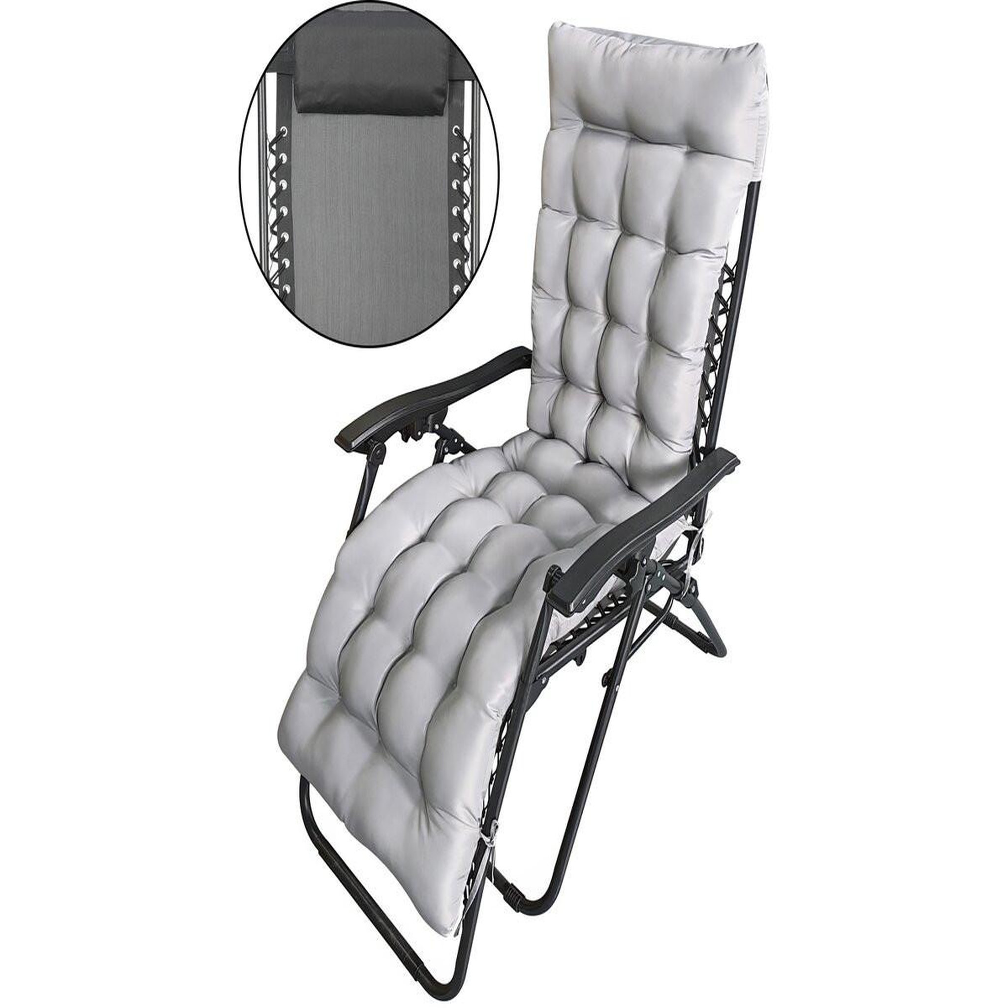 Habitat et Jardin Fauteuil de jardin relax zéro gravité avec coussin matelassé  sintra  - noir
