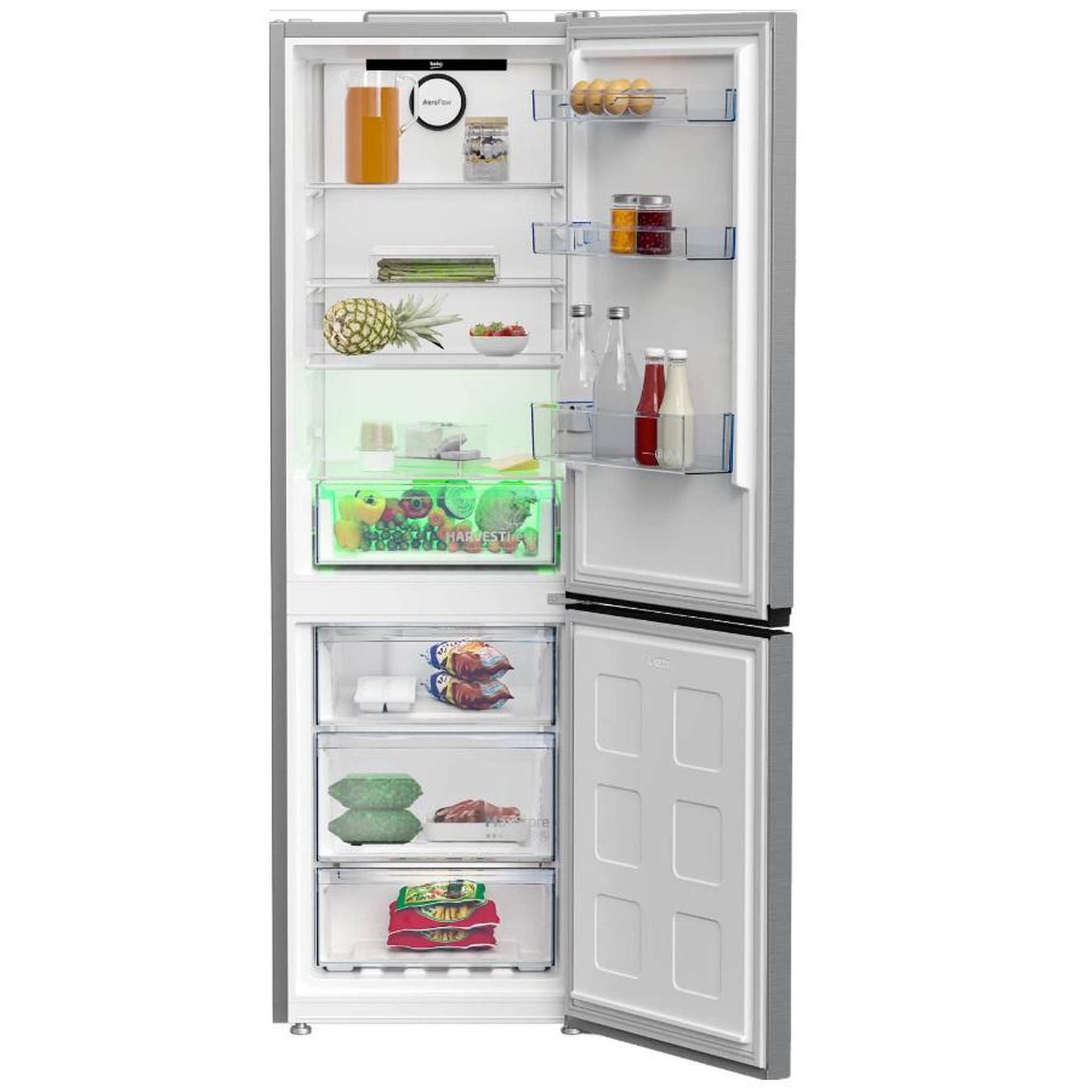 Voir la diapositive 3 : Beko Réfrigérateur combiné 60cm 316l nofrost - B3RCNE364HXB