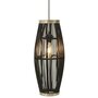 VIDAXL Lampe suspendue Noir Osier 40 W 23x55 cm Ovale E27