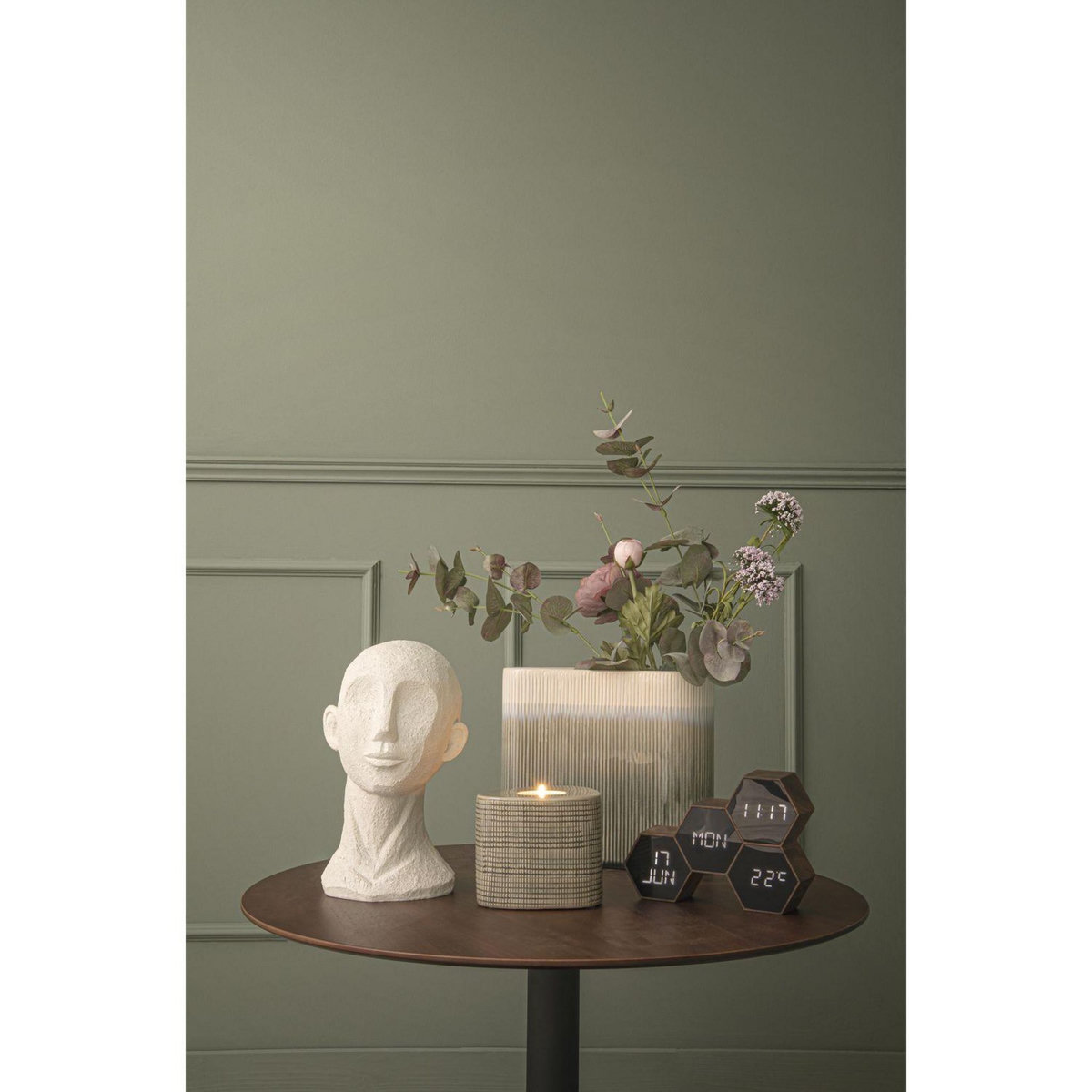 PRESENT TIME Statue Face Art en polyrésine