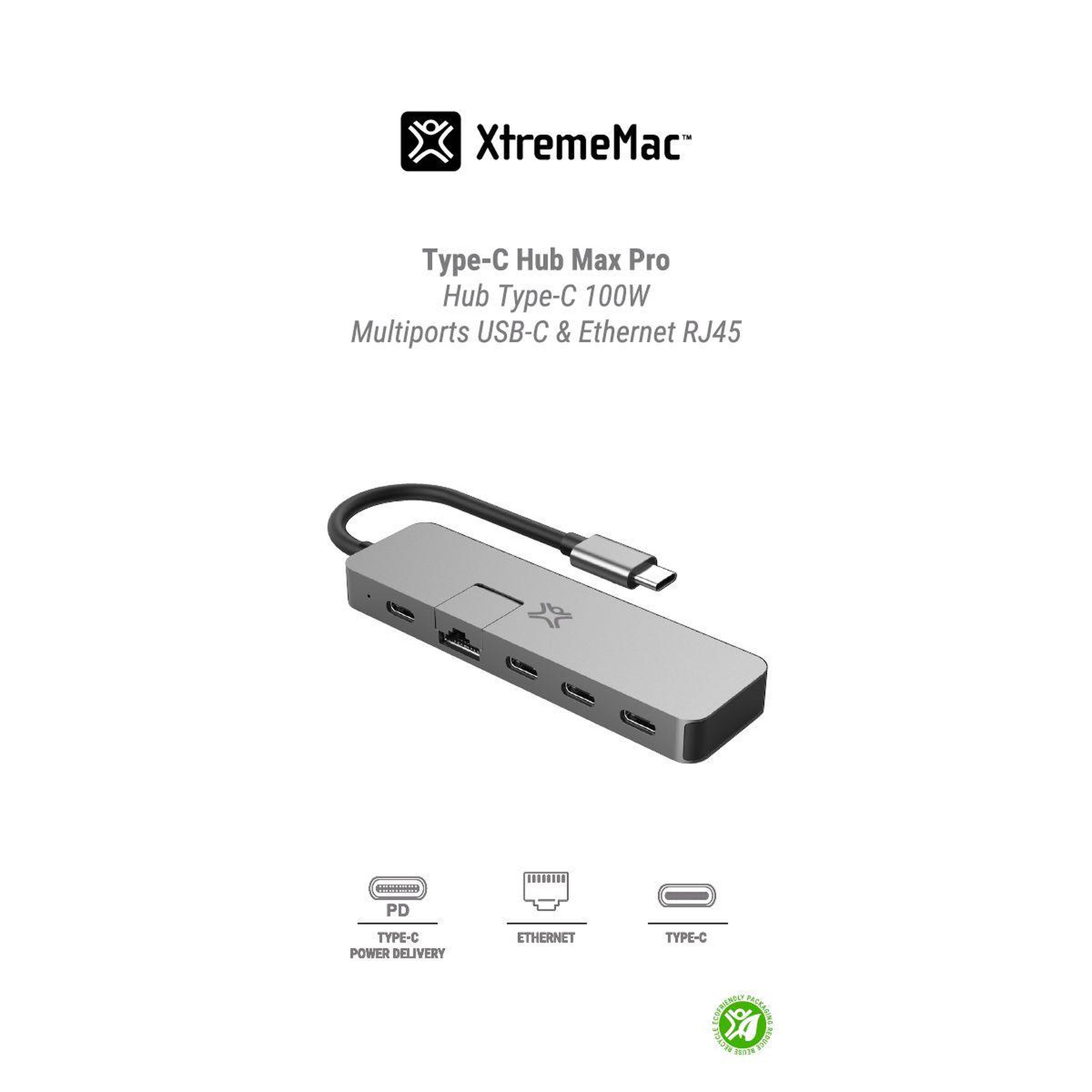 Voir la diapositive 2 : XTREMEMAC Hub USB C USB-C 5 en 1