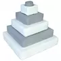  Pyramide- lot de 6 gros blocs blanc,gris