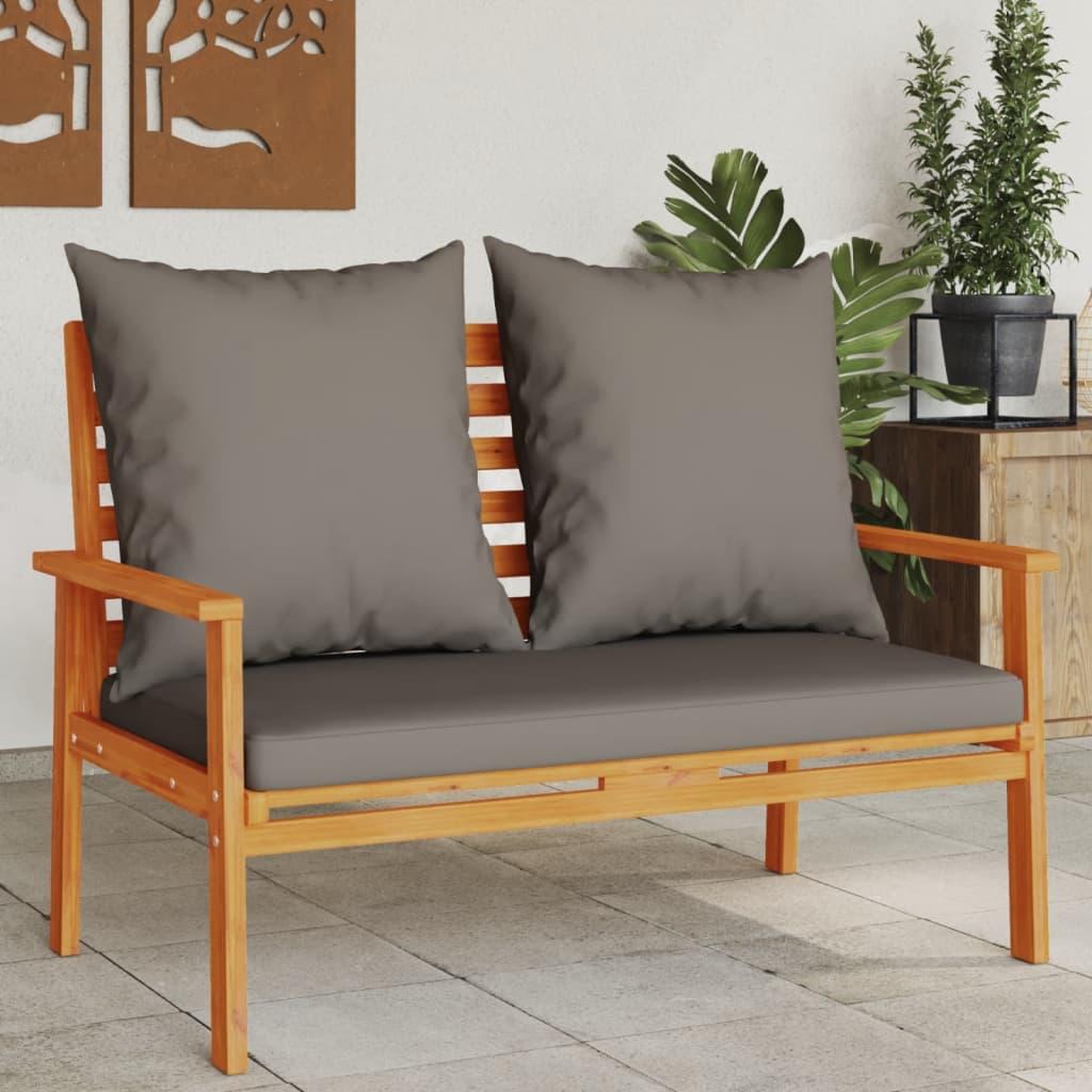 VIDAXL Canape de jardin 120 cm avec coussin bois d'acacia massif