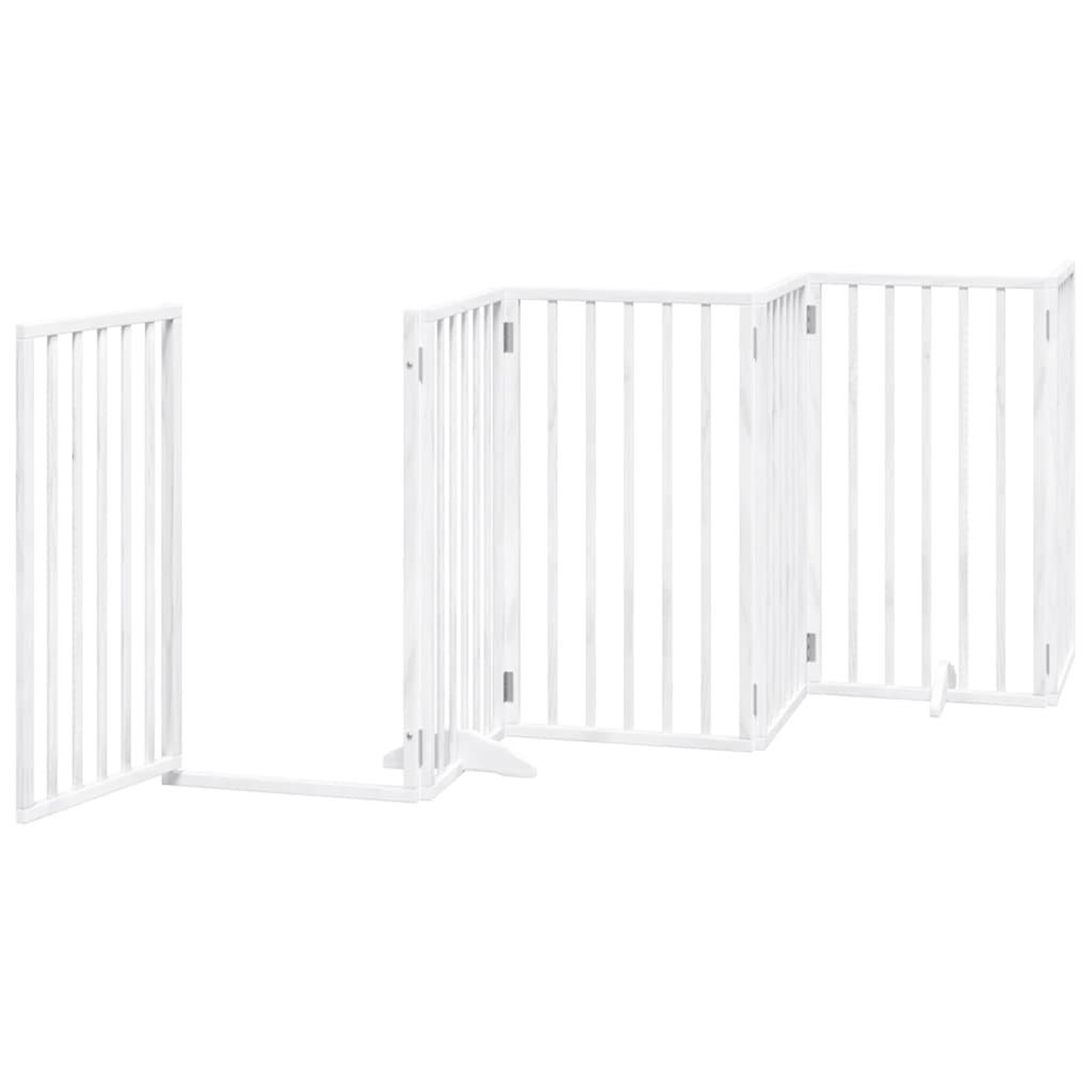 Voir la diapositive 5 : VIDAXL Barriere pour chien porte pliable 9panneaux blanc bois peuplier