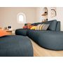 Voir la diapositive 4 : LISA DESIGN Santorini - canapé modulable d'angle gauche + pouf - 5 places - en tissu texturé