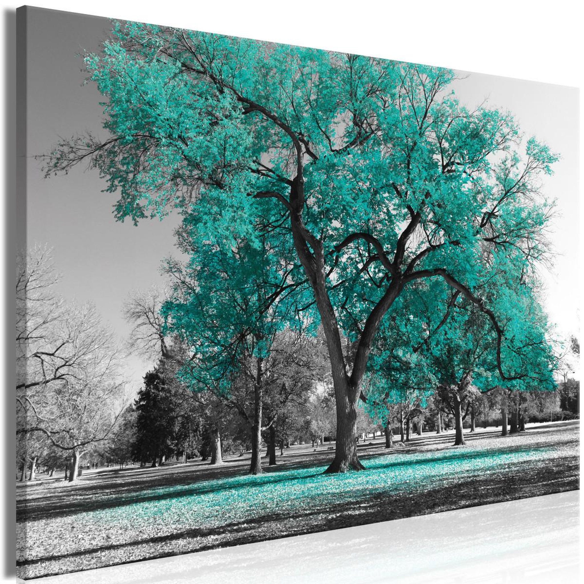Paris Prix Tableau imprimé  autumn in the park wide turquoise. Coloris disponibles : Multicolore
