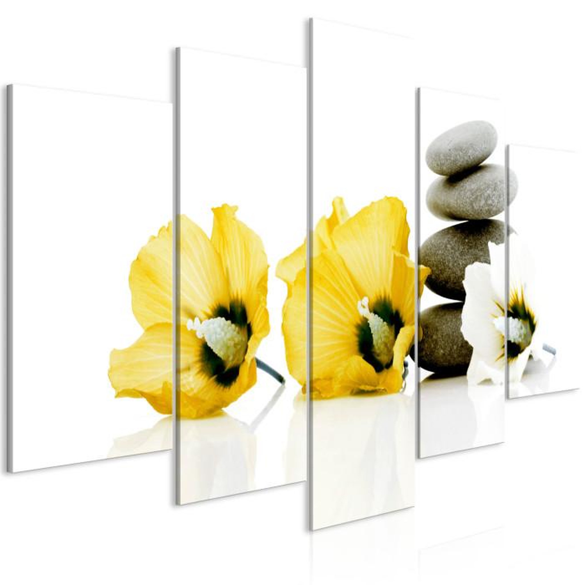 Paris Prix Tableau Imprimé 5 Panneaux  Calm Mallow Wide Yellow. Coloris disponibles : Multicolore