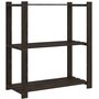 Voir la diapositive 2 : VIDAXL Support de rangement a 3 niveaux noir 80x38x90 cm bois pin