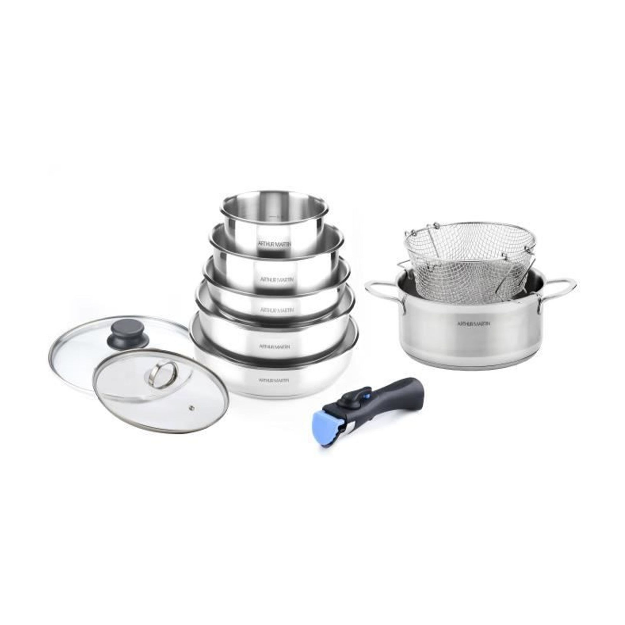 Arthur Martin Batterie de cuisine 10 pièces inox