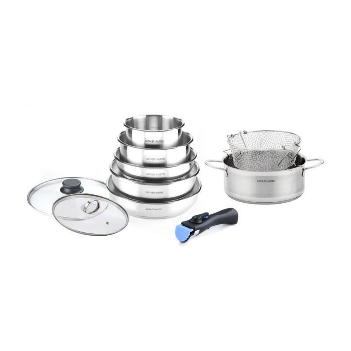 Arthur Martin Batterie de cuisine 10 pièces inox