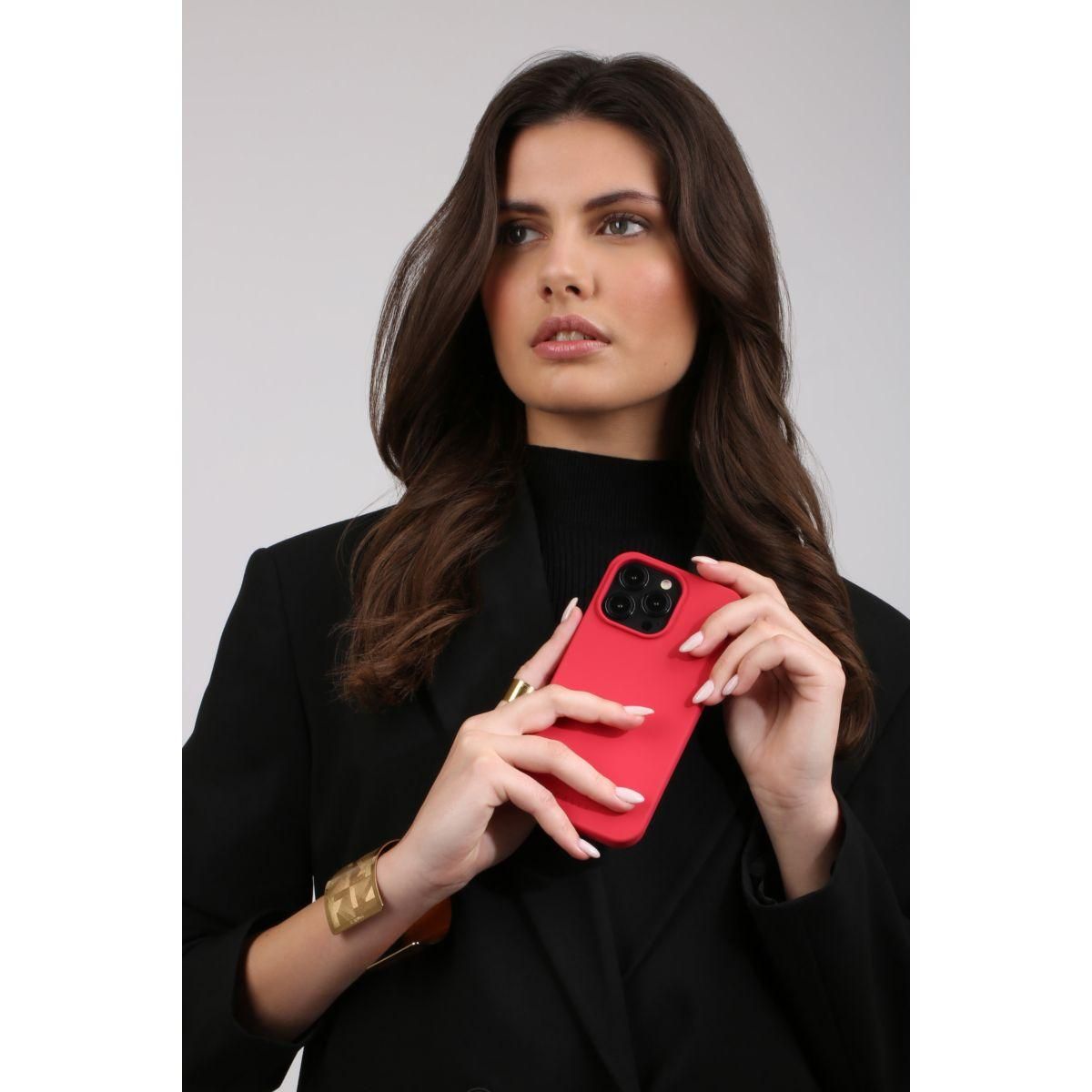 CASYX Coque iPhone 15 Pro Max Magsafe Rouge Carmin