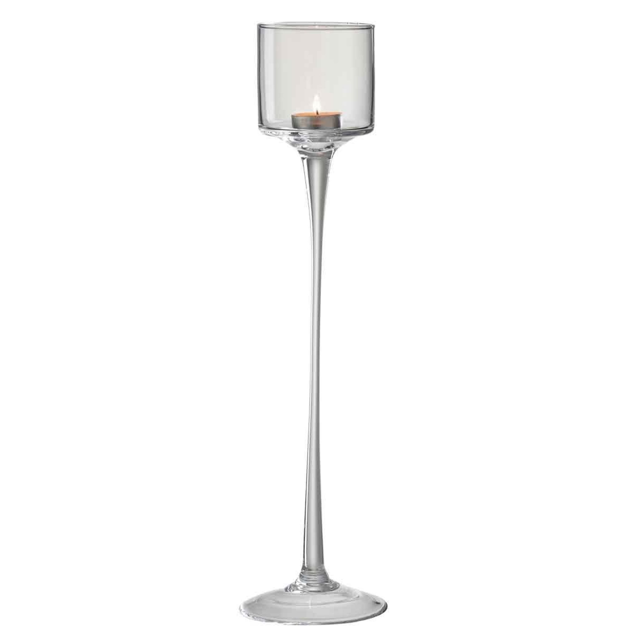 Voir la diapositive 2 : J-LINE Photophore sur pied  verre  42cm transparent