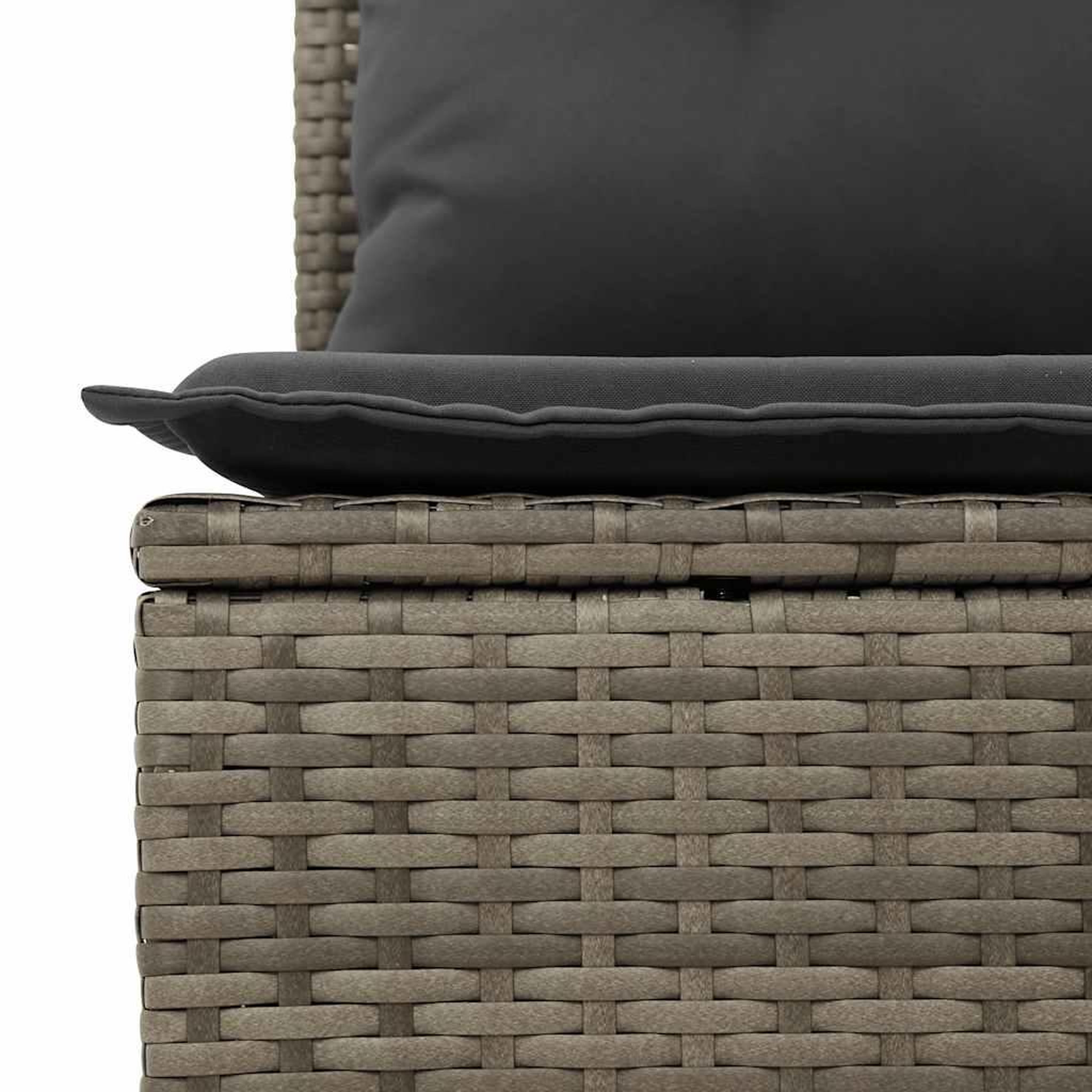 Voir la diapositive 3 : VIDAXL Salon de jardin avec coussins 10 pcs gris clair resine tressee