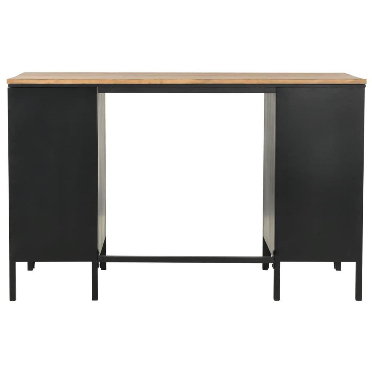 VIDAXL Bureau a double piedestal Bois de sapin et acier 120x50x76 cm
