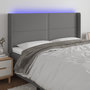 Voir la diapositive 1 : VIDAXL Tete de lit a LED Gris fonce 203x16x118/128 cm Tissu