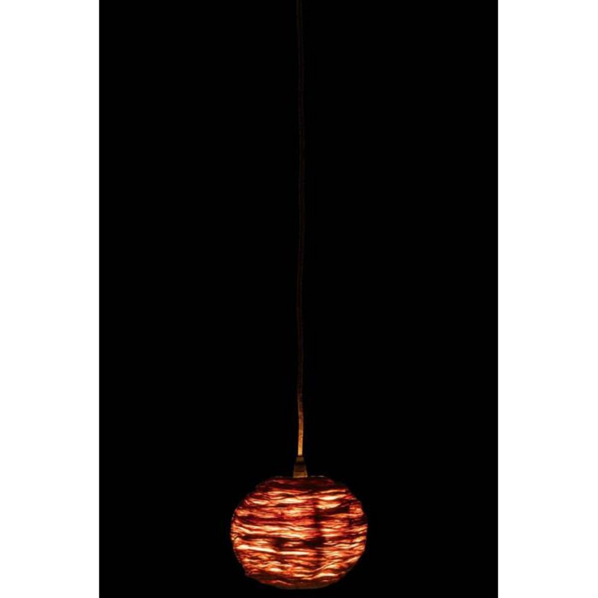Paris Prix Lampe Suspension Boule  Feuille  25cm Naturel