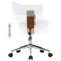 VIDAXL Chaise pivotante de bureau Blanc Bois courbe et similicuir