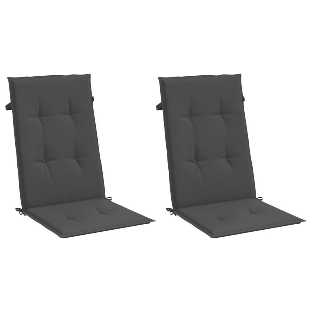 VIDAXL Coussins de chaise a dossier haut lot de 2 anthracite melange