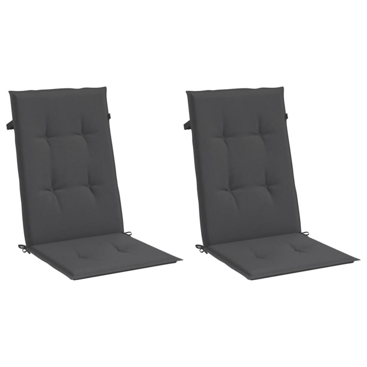 VIDAXL Coussins de chaise a dossier haut lot de 2 anthracite melange
