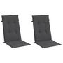 Voir la diapositive 3 : VIDAXL Coussins de chaise a dossier haut lot de 2 anthracite melange