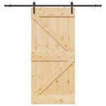 VIDAXL Porte coulissante et kit de quincaillerie 90x210 cm pin massif