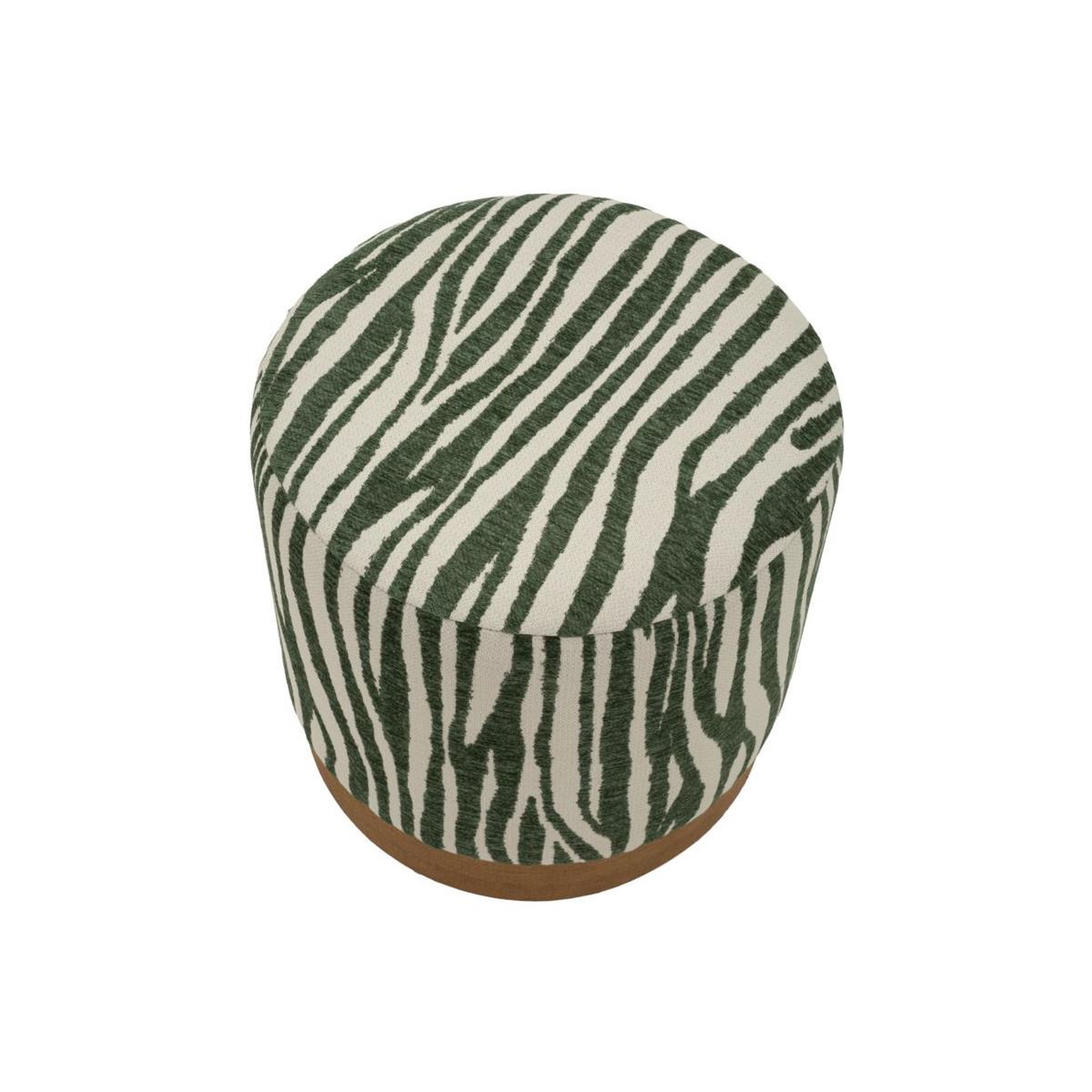 Voir la diapositive 2 : Paris Prix Pouf imprimé zèbre  savana  40cm vert